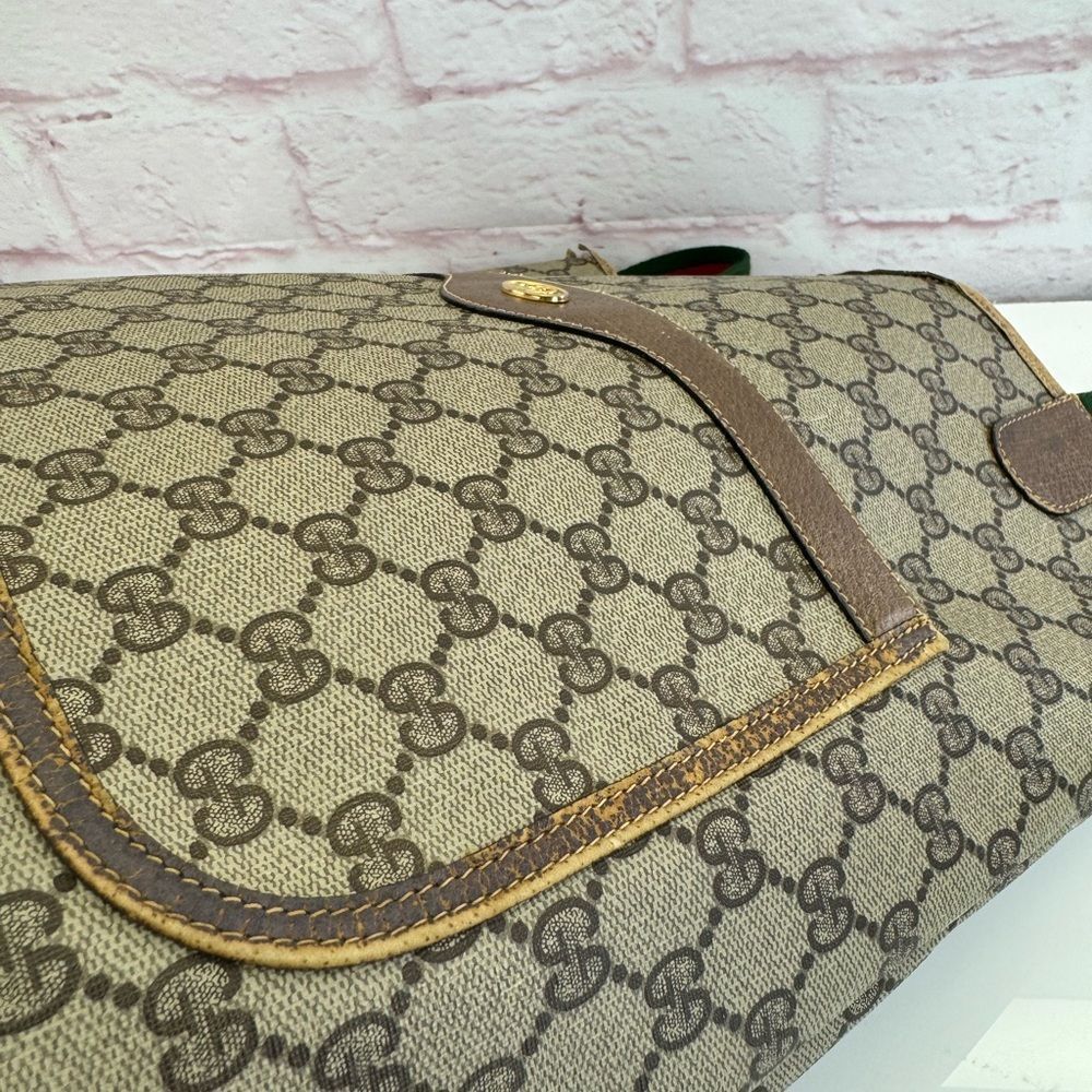Gucci Vintage Web Sherry Line Beige Monogram Tote - Picture 11 of 15